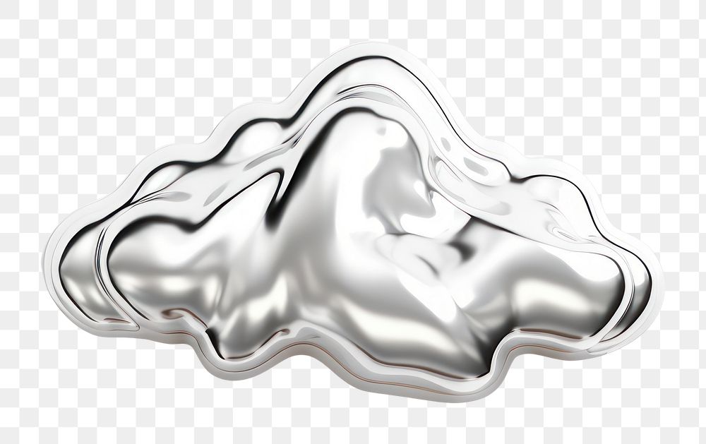 PNG  A cloud silver jewelry metal. AI generated Image by rawpixel.