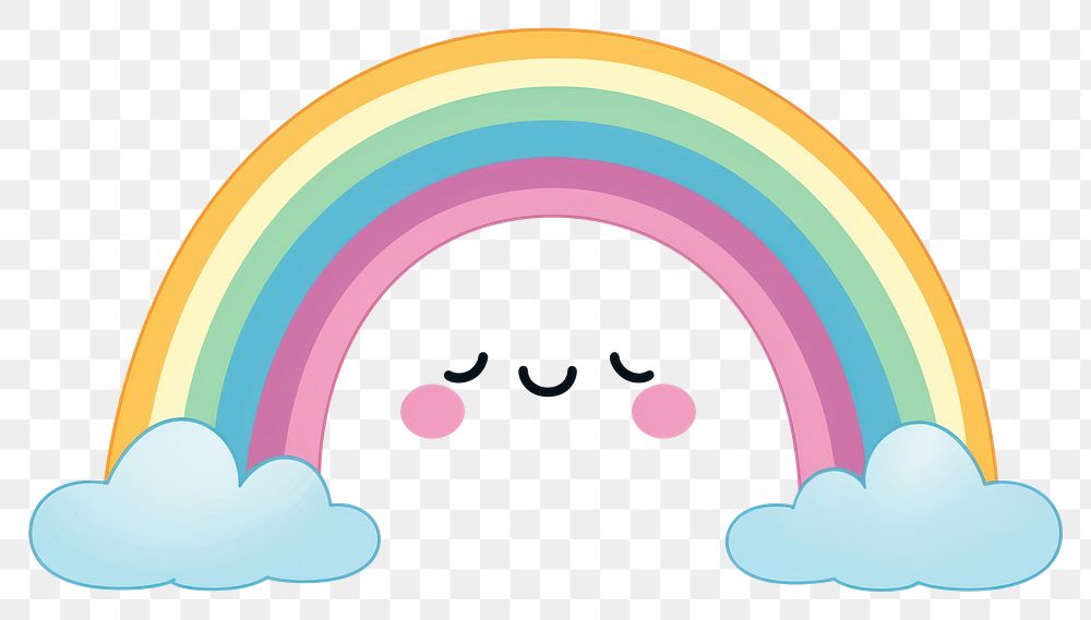 PNG  Rainbow cartoon cute sky. AI generated Image by rawpixel.