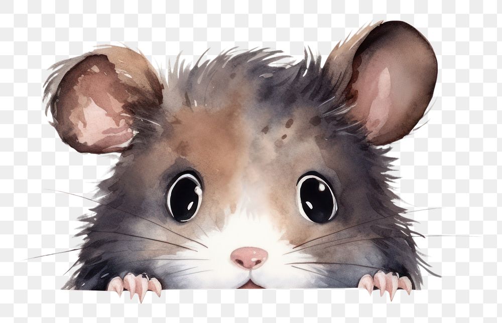 Peeking black Hamster rat hamster mammal. AI generated Image by rawpixel.