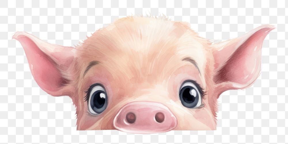 Peeking pig showing emotion agitated mammal animal portrait. AI generated Image by rawpixel.