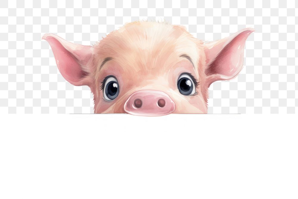 PNG Peeking pig showing emotion agitated mammal animal portrait. AI generated Image by rawpixel.