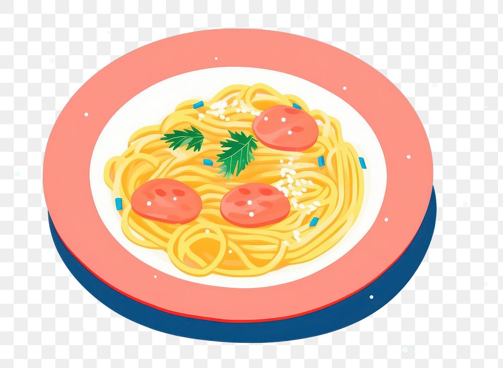 PNG Pasta dish spaghetti noodle plate. AI generated Image by rawpixel.