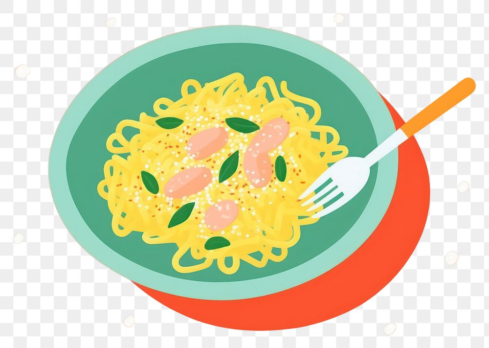 PNG Pasta dish spaghetti food fork. AI generated Image by rawpixel.