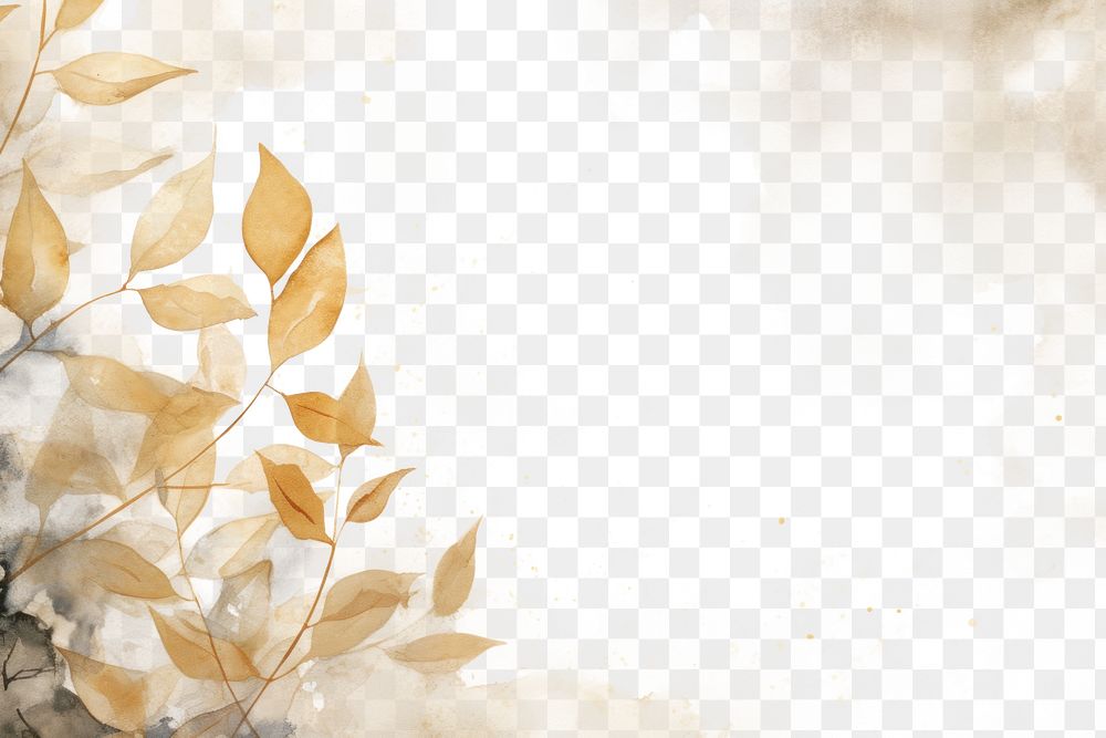 PNG  Leaves watercolor background backgrounds painting plant. AI generated Image by rawpixel.