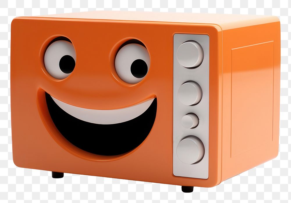 PNG  Microwave cartoon face white background. AI generated Image by rawpixel.