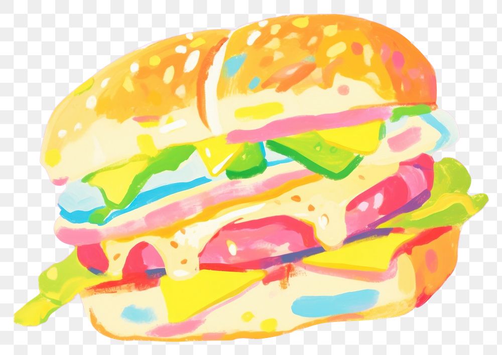 PNG Burger cartoon food hamburger. AI generated Image by rawpixel.