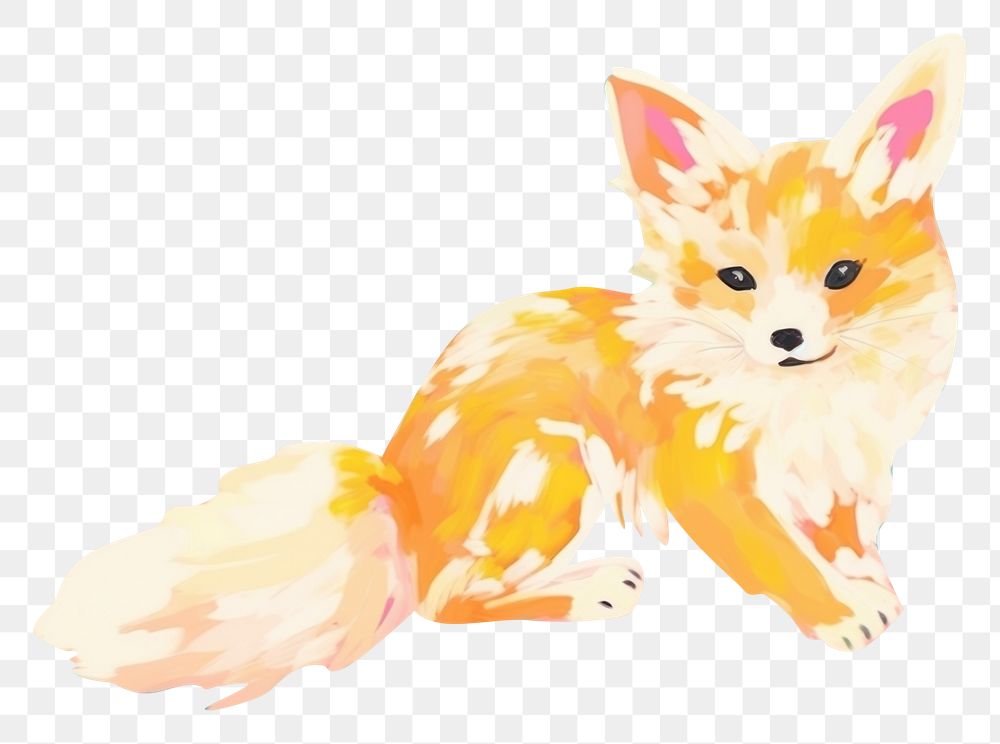 PNG Fox abstract painting cartoon. AI generated Image by rawpixel.
