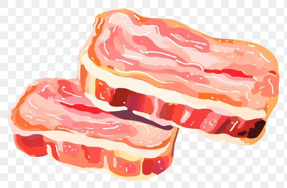 PNG Bacon meat food pork. AI generated Image by rawpixel.