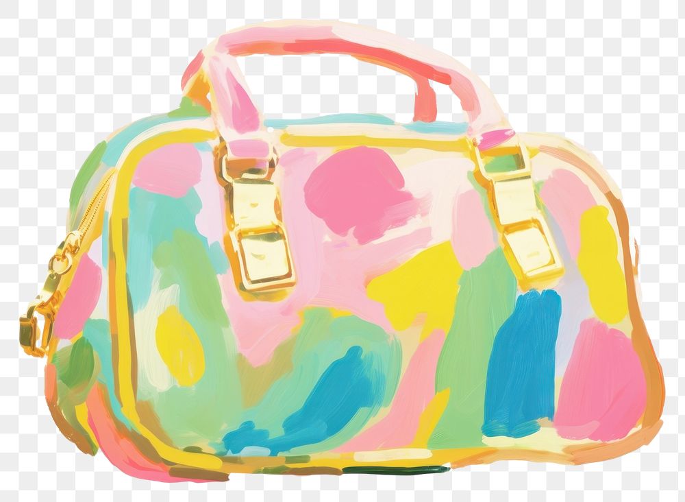 PNG Bag painting handbag cartoon. AI generated Image by rawpixel.