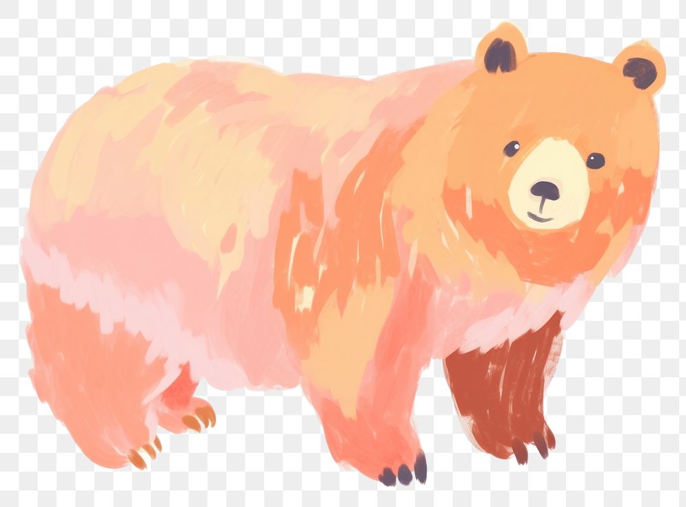 PNG Brown bear painting cartoon mammal. AI generated Image by rawpixel.
