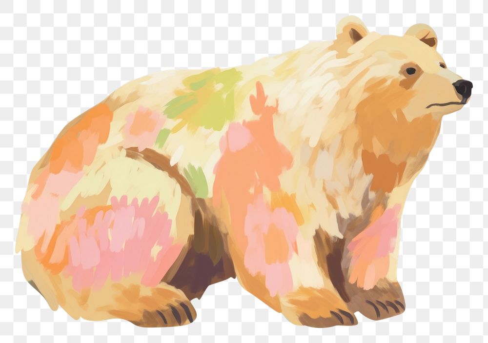 PNG Brown bear painting cartoon mammal. AI generated Image by rawpixel.