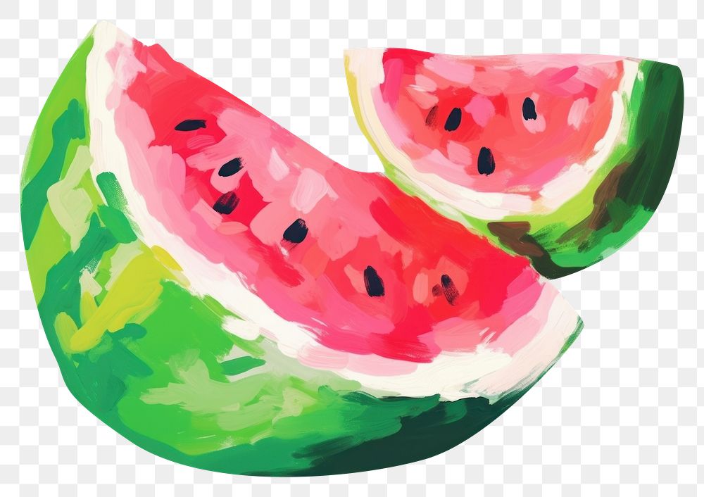 PNG Watermelon painting fruit plant. AI generated Image by rawpixel.