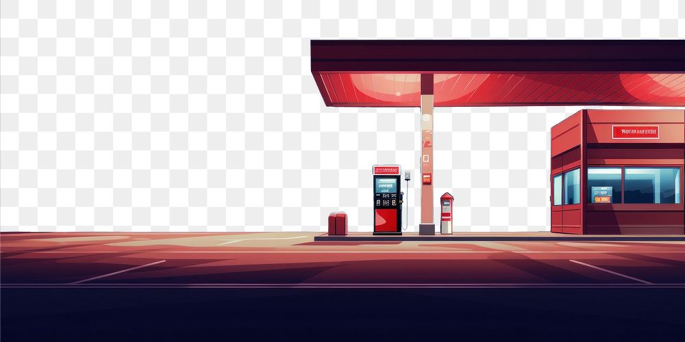PNG Gas station night urban city. AI generated Image by rawpixel.