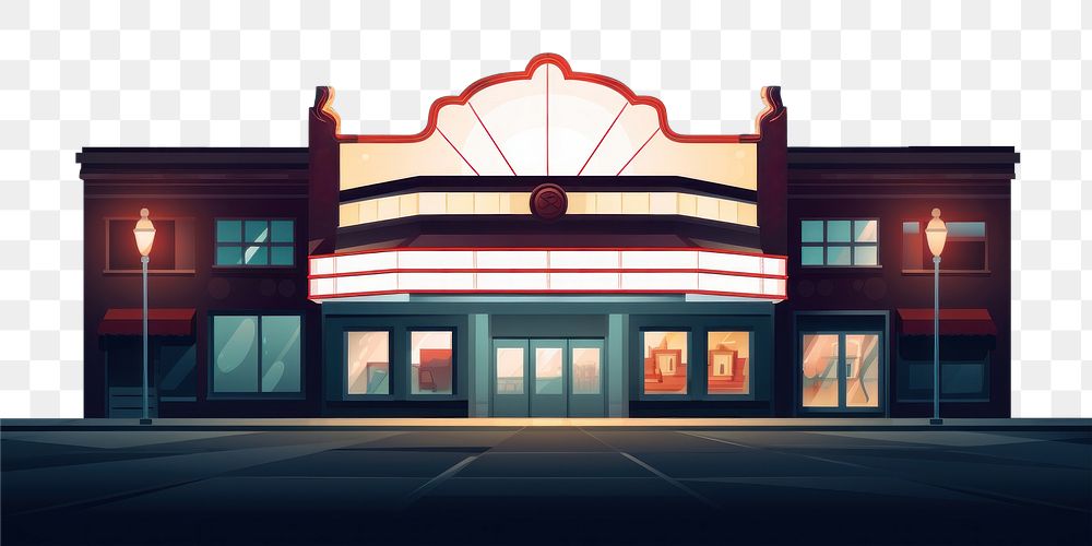 PNG Movie show theater night architecture building. AI generated Image by rawpixel.