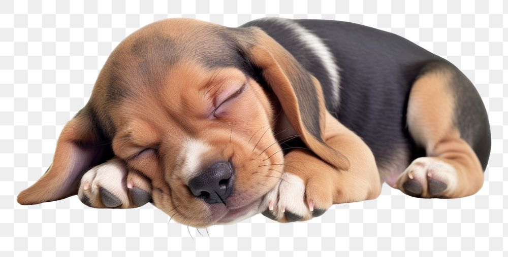 PNG Sleeping puppy animal mammal hound. AI generated Image by rawpixel.