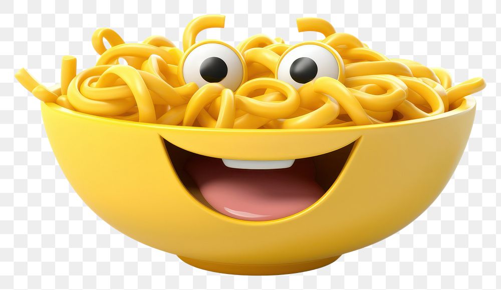 PNG  Bowl of noodle cartoon pasta food. AI generated Image by rawpixel.