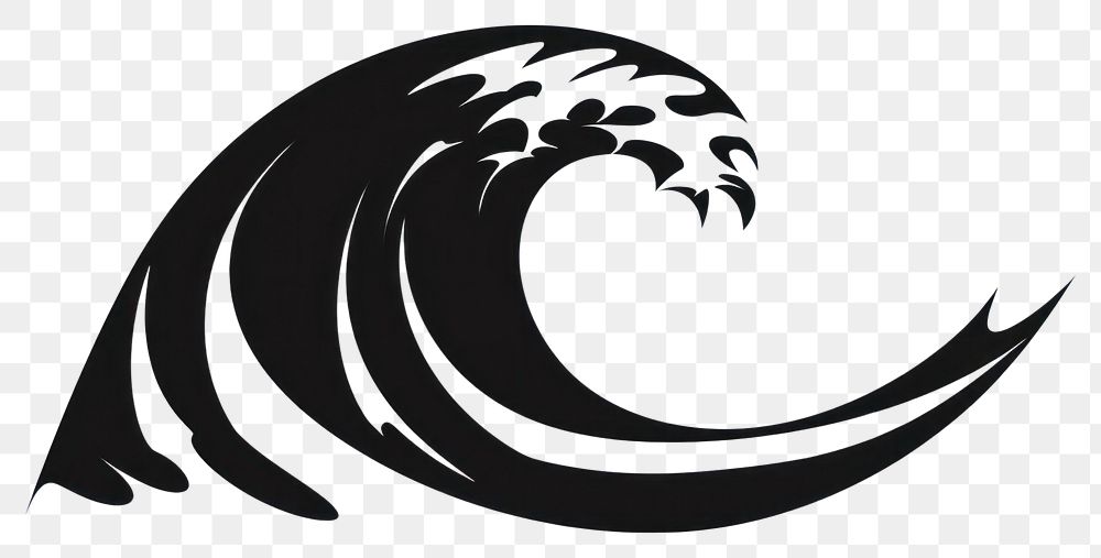 PNG Wave shape logo monochrome. 