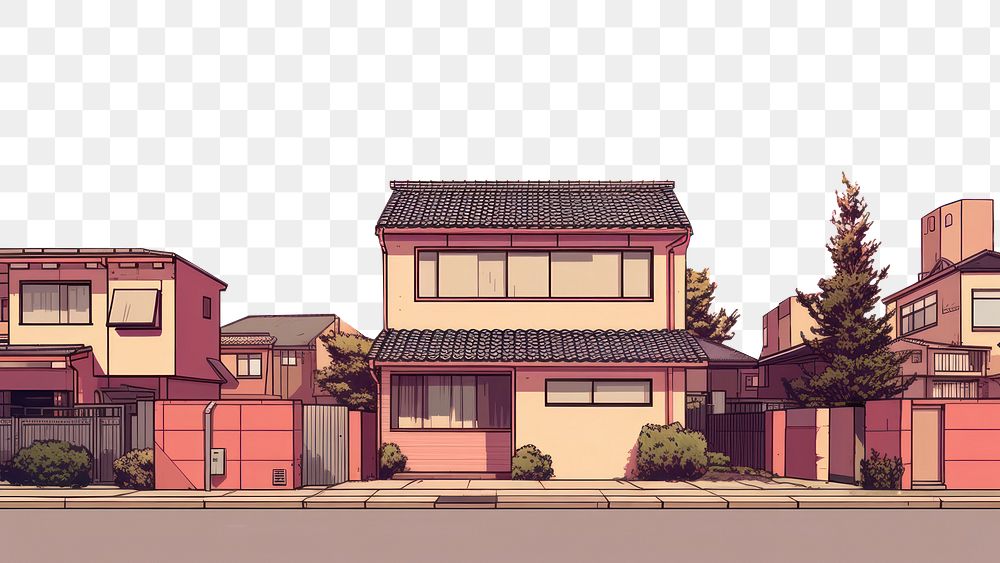 PNG A japanese home city architecture building. AI generated Image by rawpixel.