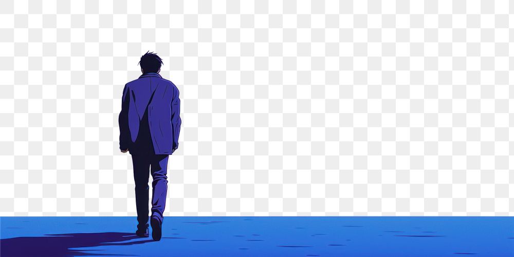 PNG A man standing horizon purple adult. AI generated Image by rawpixel.
