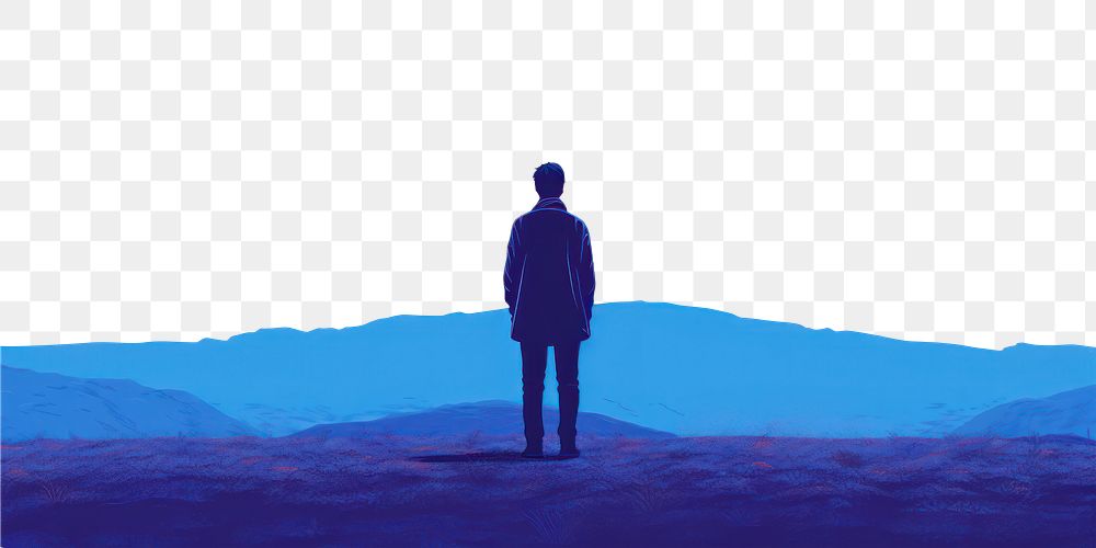 PNG A man standing silhouette outdoors nature. AI generated Image by rawpixel.