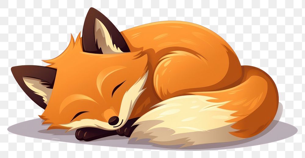 PNG Charming fox sleeping animal mammal relaxation. AI generated Image by rawpixel.