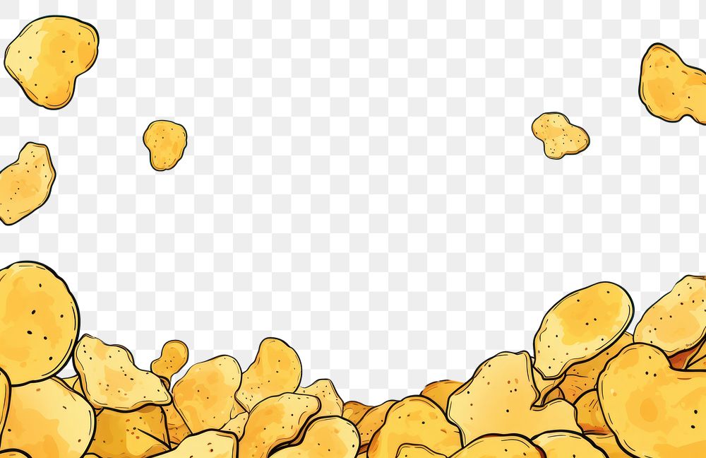 PNG Floating potato chips border backgrounds sunlight outdoors. AI generated Image by rawpixel.