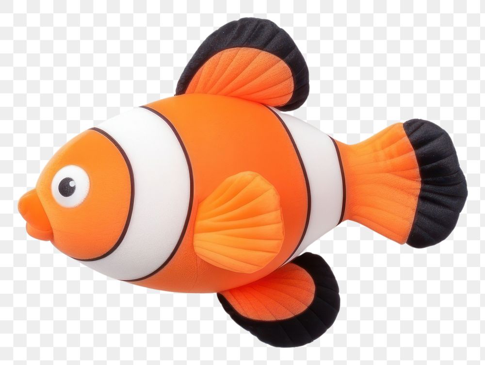 PNG  An Ocellaris clownfish Fish toy animal white background. AI generated Image by rawpixel.