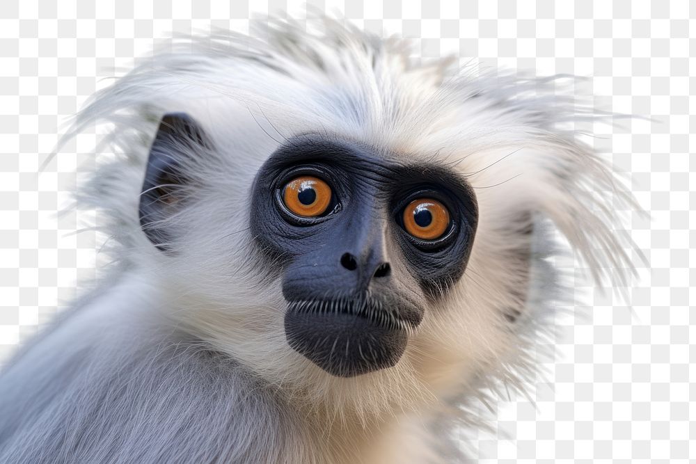 PNG  A white headed langur monkey animal wildlife mammal. AI generated Image by rawpixel.