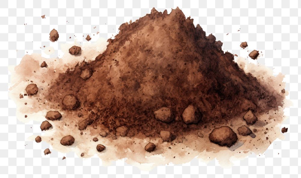 PNG Dirt soil white background chocolate. AI generated Image by rawpixel.