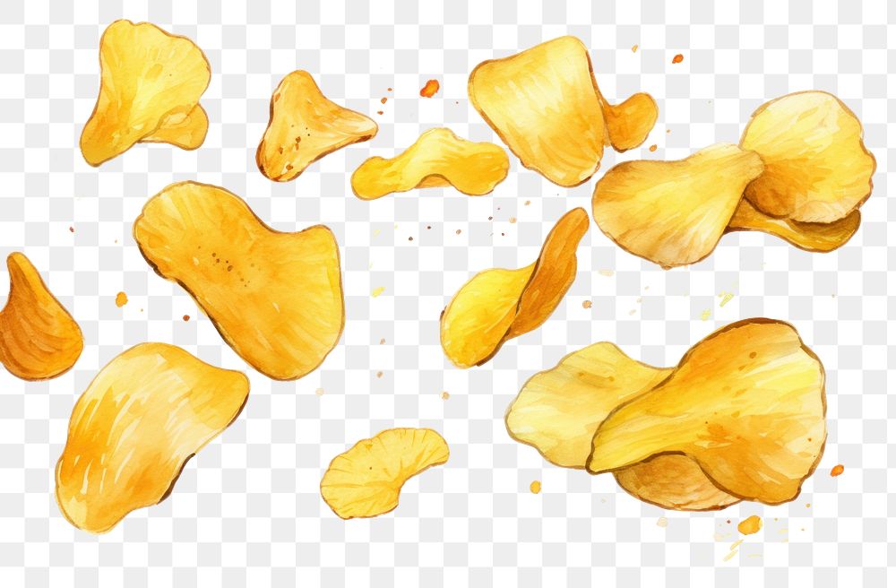 PNG Floating potato chips border food backgrounds petal. AI generated Image by rawpixel.