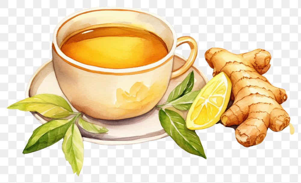 PNG Hot ginger tea food drink plant. AI generated Image by rawpixel.