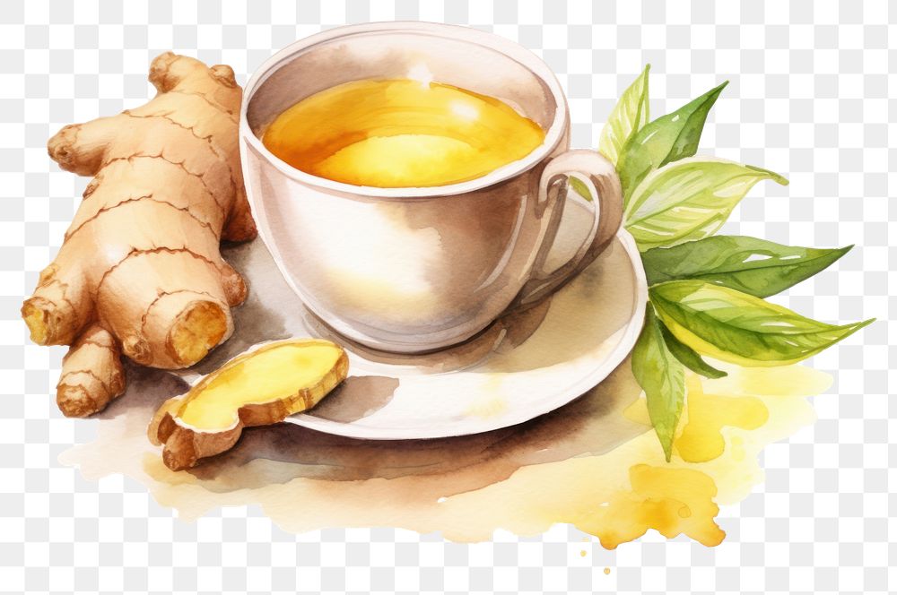 PNG Hot ginger tea food plant herbs. AI generated Image by rawpixel.