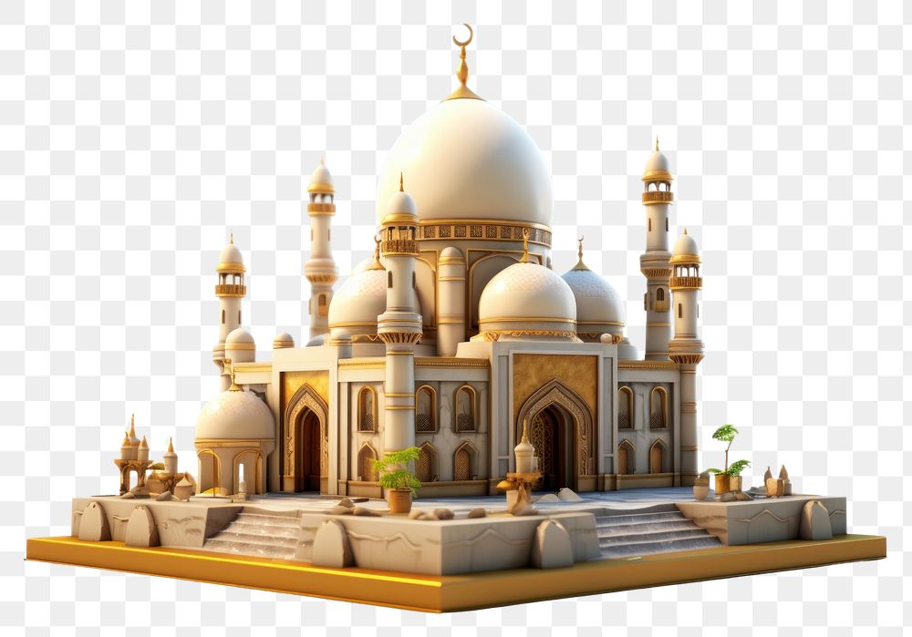 PNG An Arabic mosque architecture building plant. AI generated Image by rawpixel.