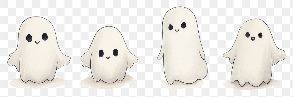 PNG Cute ghosts drawing sketch anthropomorphic. AI generated Image by rawpixel.