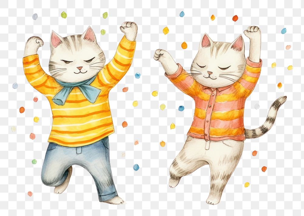PNG Cats dance drawing mammal sketch. AI generated Image by rawpixel.