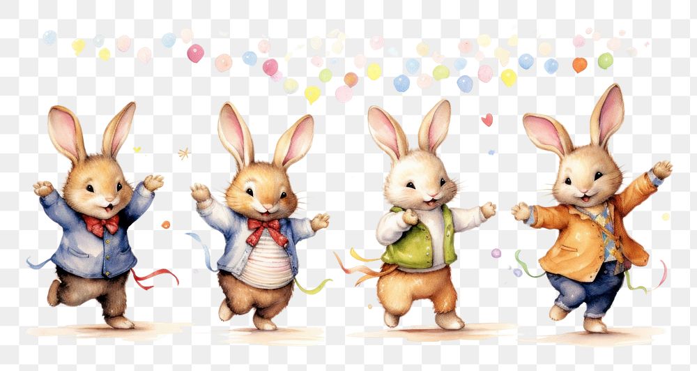 PNG Bunnys figurine representation celebration. AI generated Image by rawpixel.