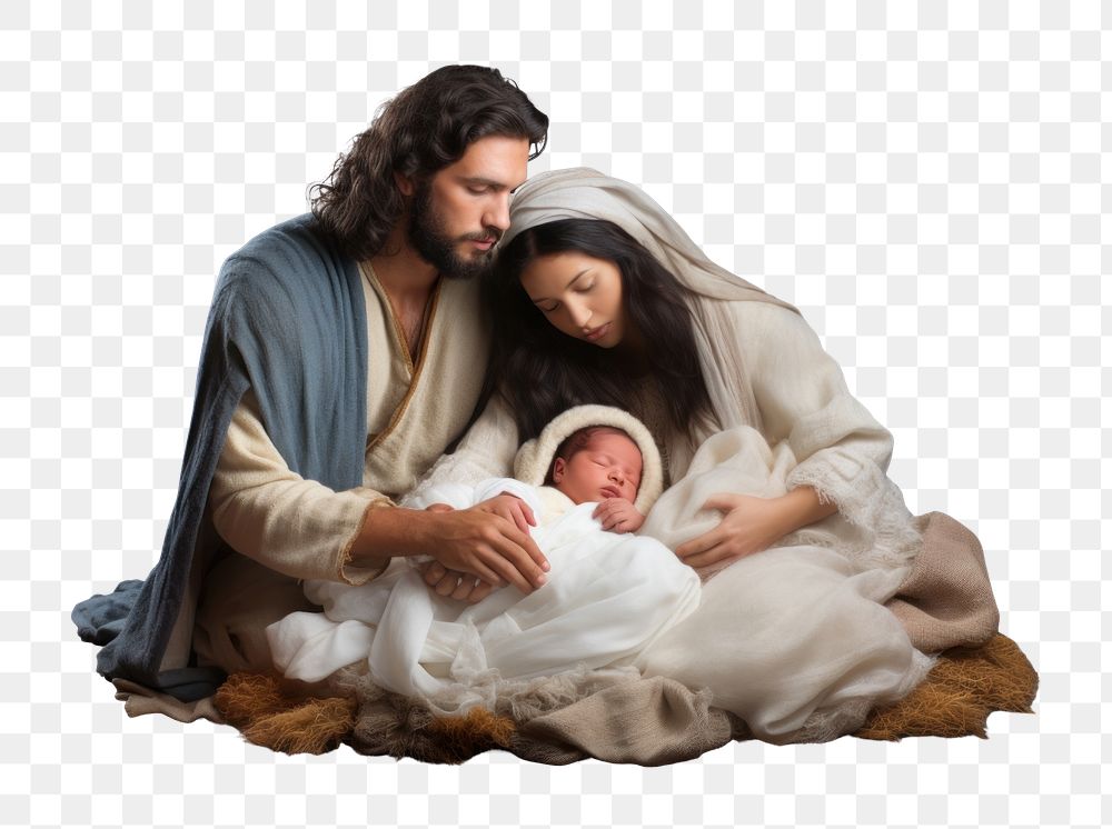 PNG A nativity jesus portrait parent adult. AI generated Image by rawpixel.