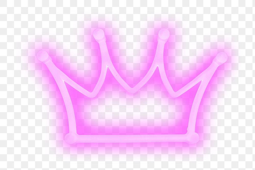 PNG Pastel neon crown light sign illuminated. AI generated Image by rawpixel.