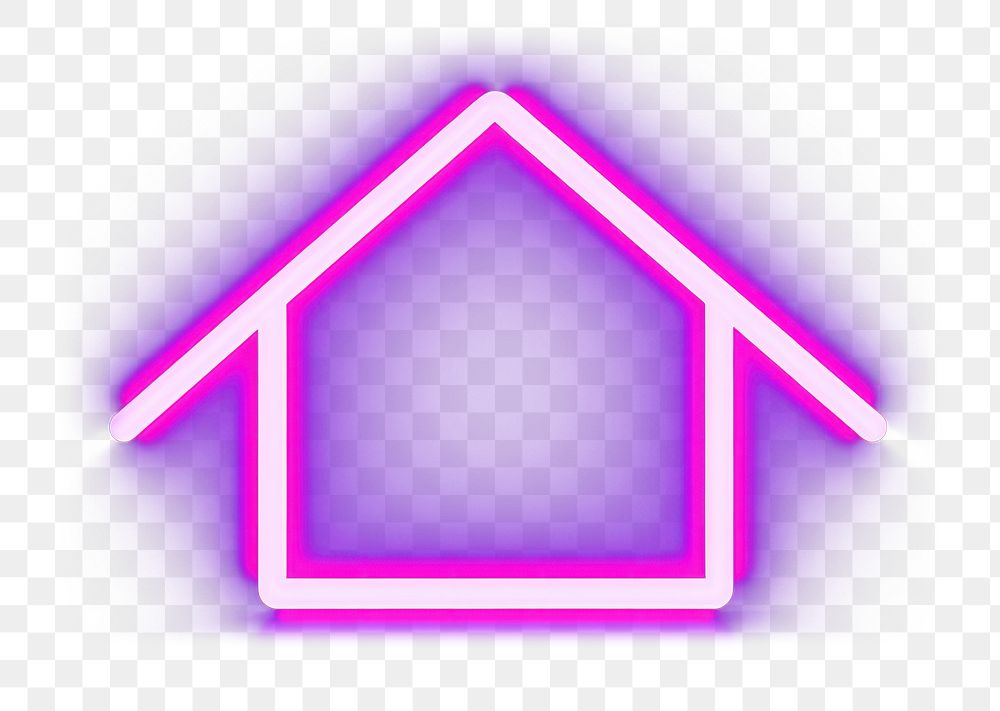 PNG Pastel neon home light line sign. AI generated Image by rawpixel.