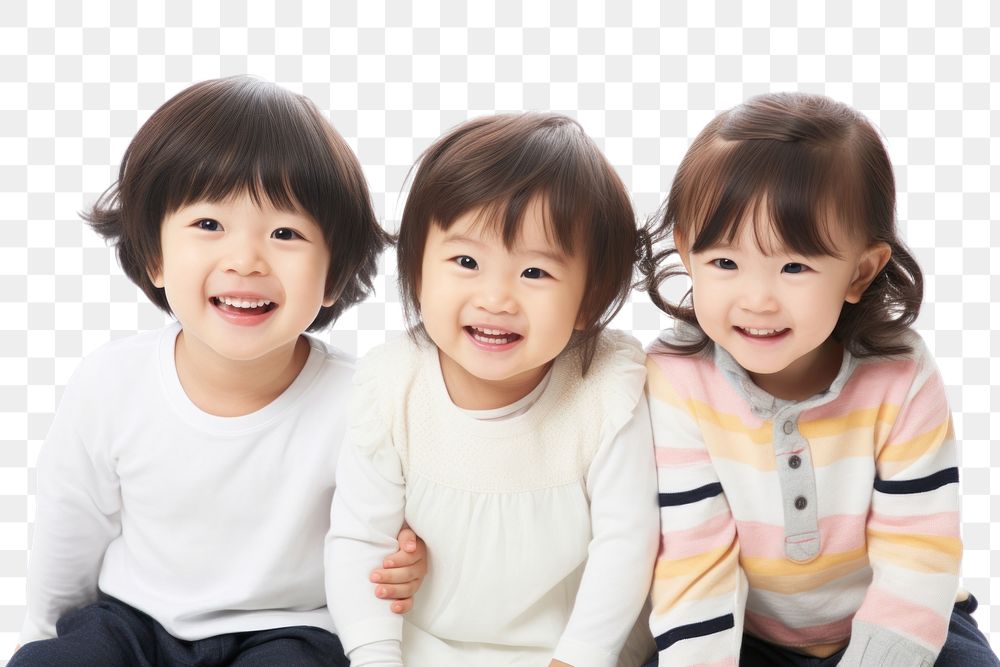 PNG Happy japanese children sitting family baby. AI generated Image by rawpixel.