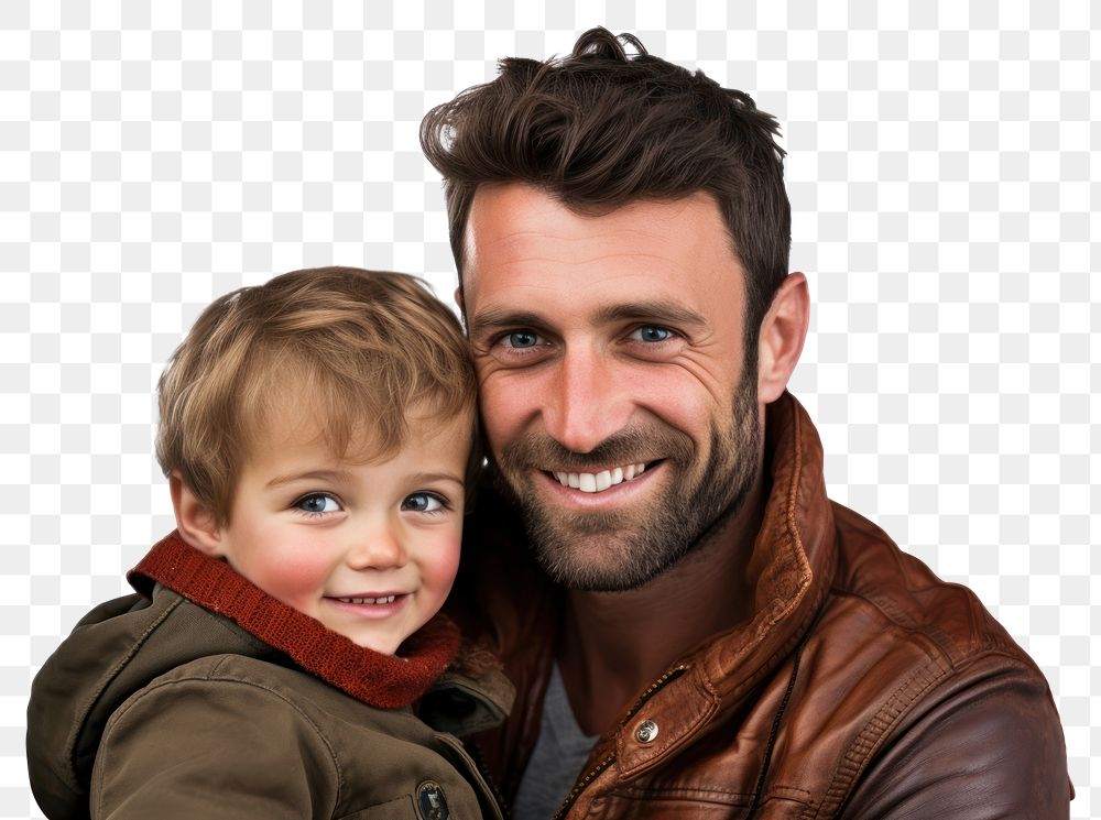 PNG  Father and son portrait adult smile. AI generated Image by rawpixel.