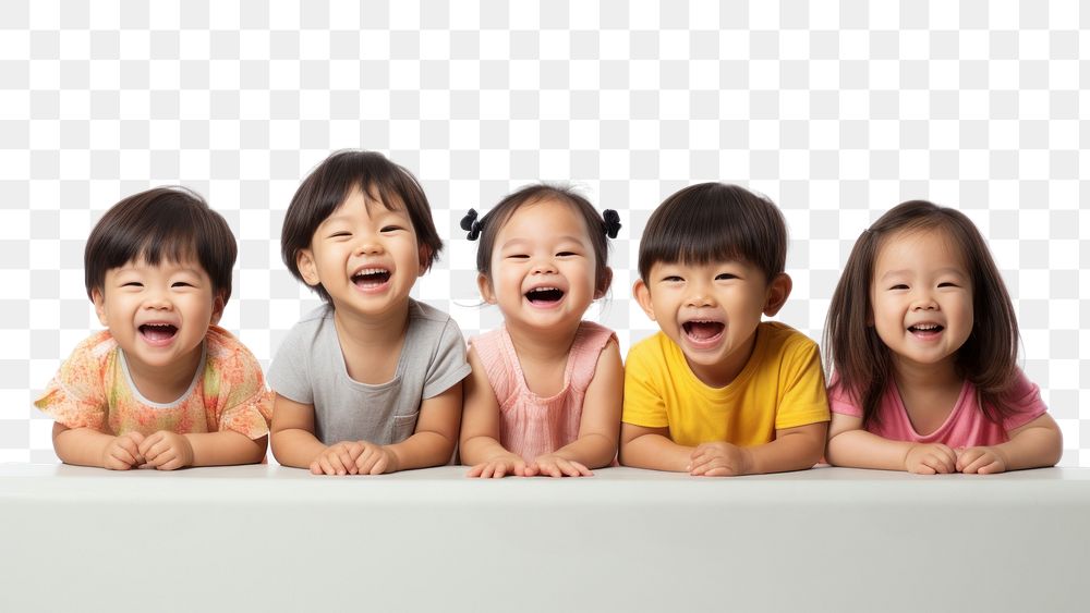 PNG Happy asian children sitting baby white background. AI generated Image by rawpixel.