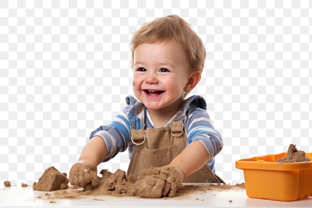 PNG Happy british kid baby sand white background. AI generated Image by rawpixel.