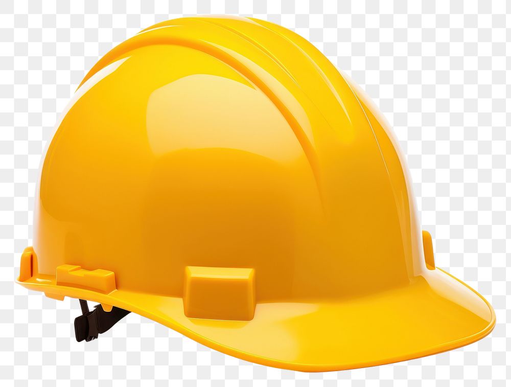 PNG Safety helmet hardhat yellow white background. AI generated Image by rawpixel.