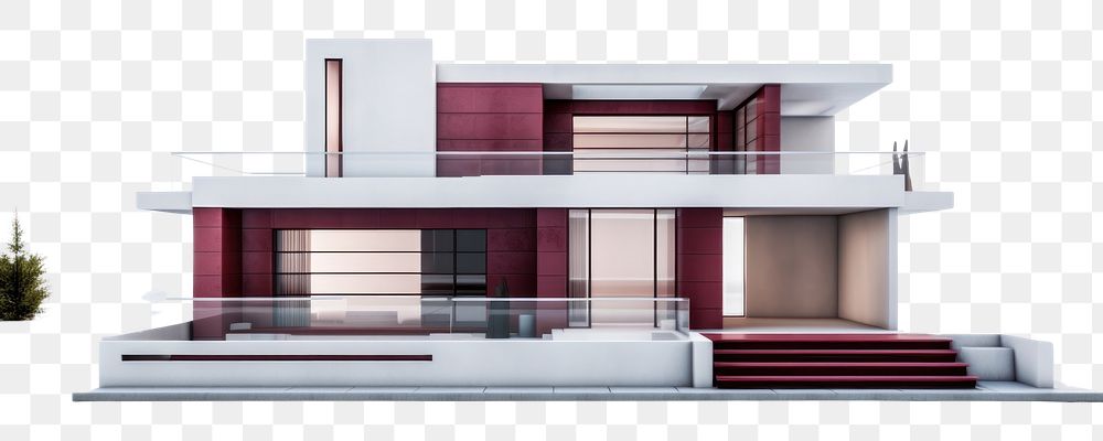 PNG A modern house architecture building white background. AI generated Image by rawpixel.