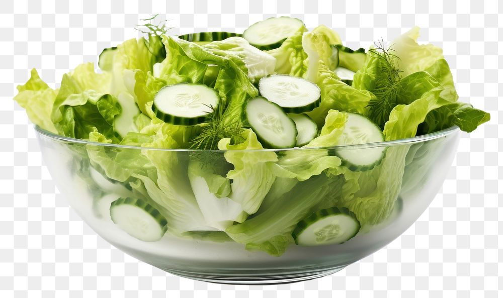 PNG Salad green vegetables white salad bow lettuce plant food. AI generated Image by rawpixel.