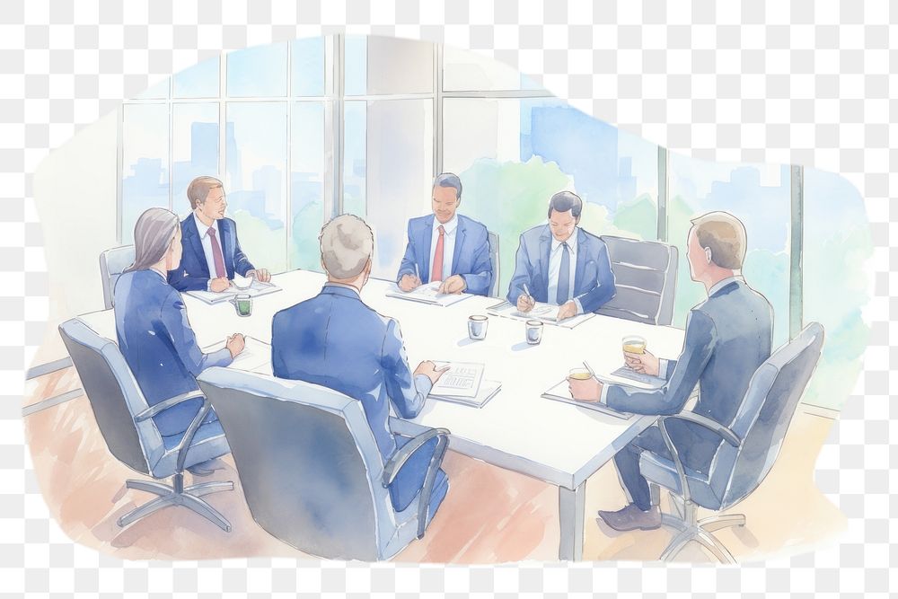 PNG Business people have a meeting office table chair. AI generated Image by rawpixel.