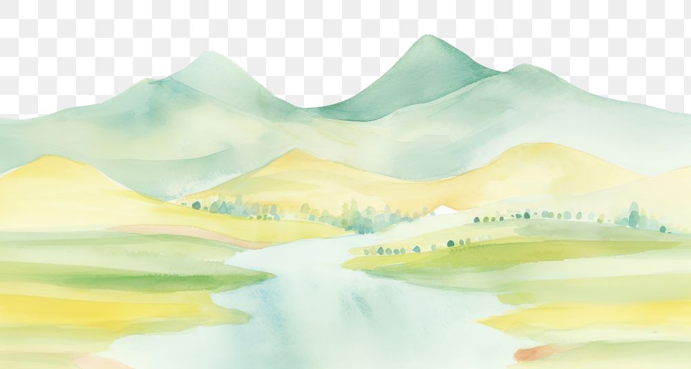 PNG Mountains and water backgrounds landscape outdoors. AI generated Image by rawpixel.