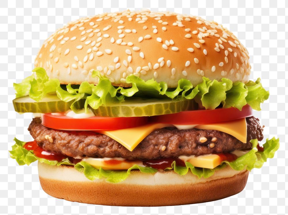 PNG  Hsmburger food white background hamburger. AI generated Image by rawpixel.