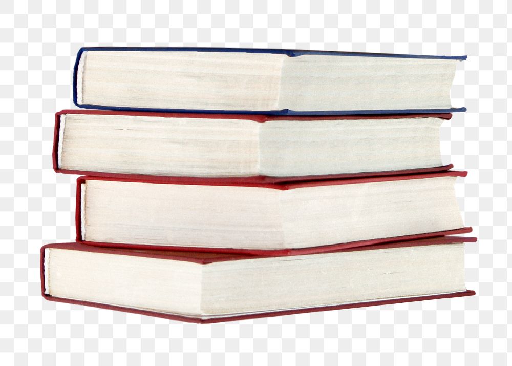 Book stack png sticker, reading image on transparent background